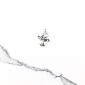 Vintage 925 Sterling Silver Baseball Sports Charm Pendant Necklace