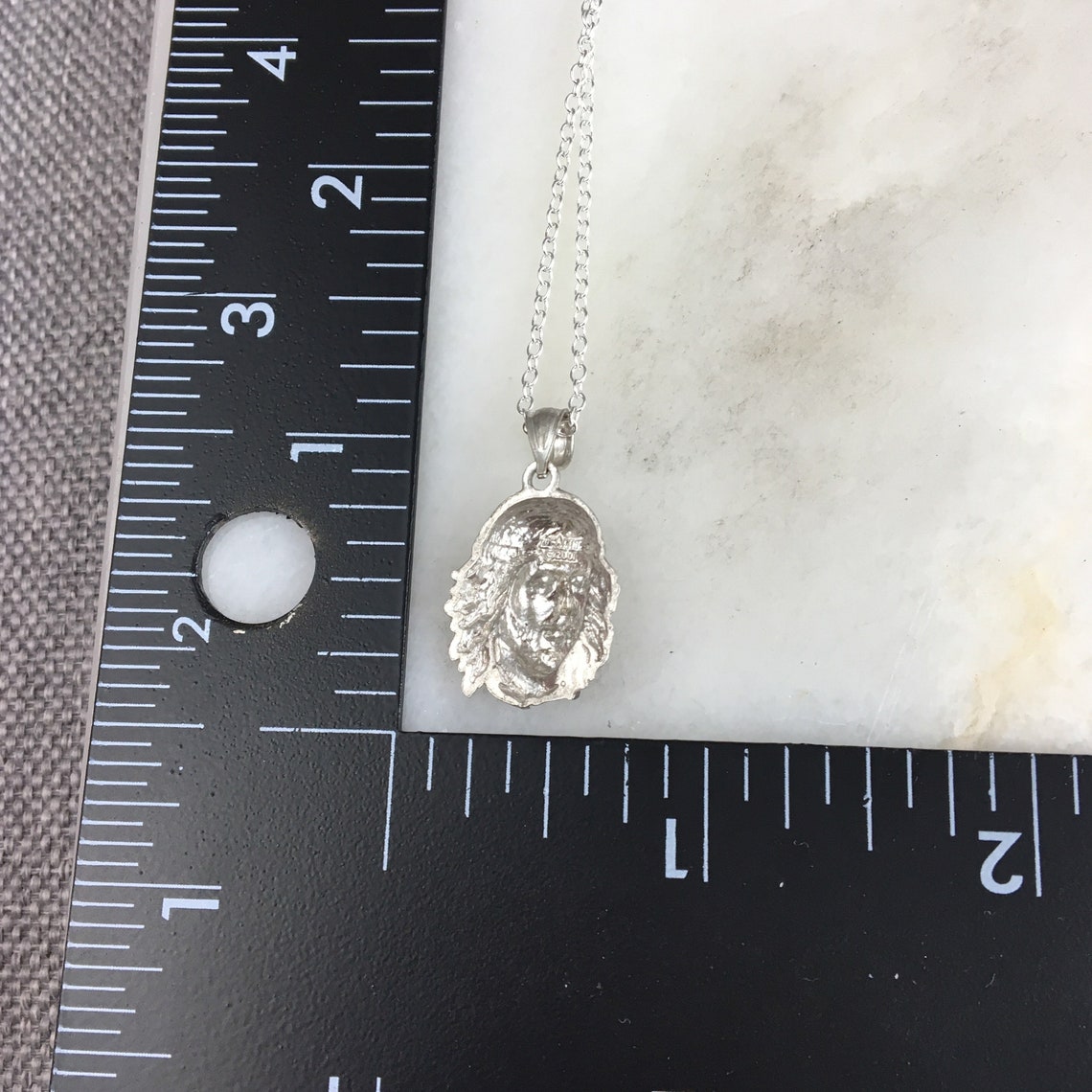 Vintage 925 Sterling Silver Religious Jesus Pendant Necklace Etsy