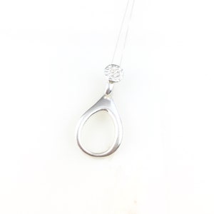 Vintage 925 Sterling Silver Modernist Brutalist Pendant Necklace