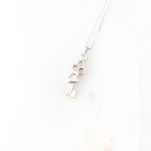 Vintage 925 Sterling Silver Key To My Heart Charm Pendant Necklace