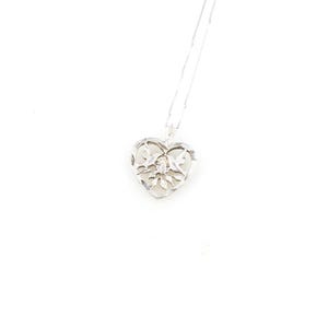 Vintage 925 Sterling Silver Love Birds Charm Pendant Necklace
