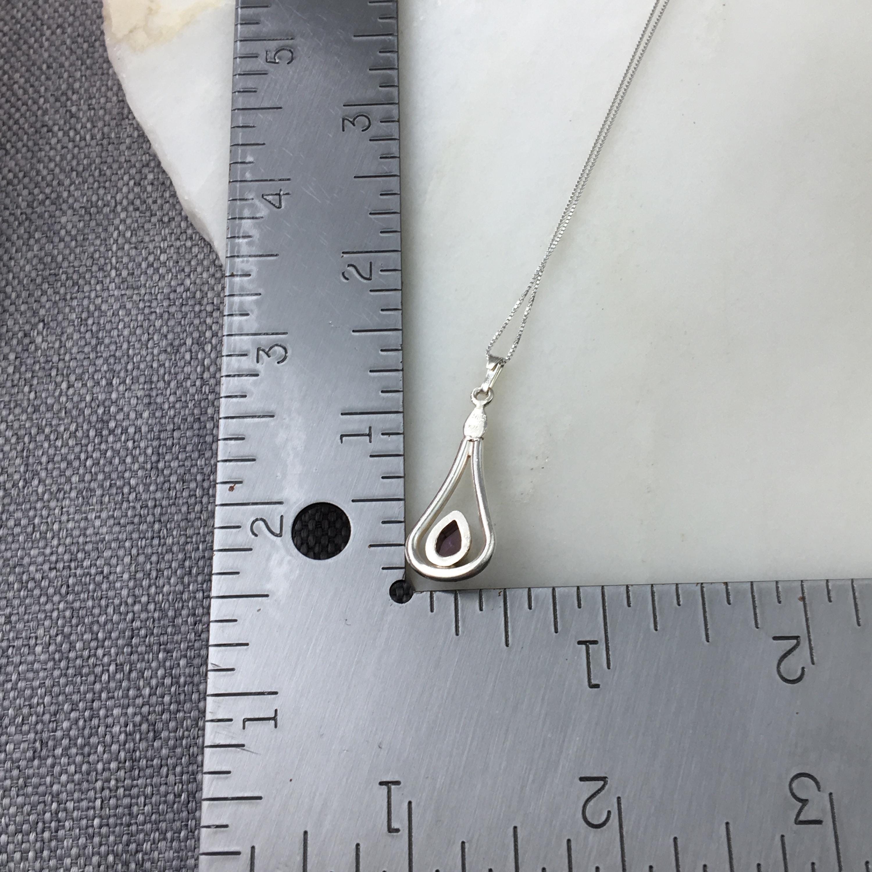 Ciondolo Vintage A Goccia Con Ametista Viola E Argento Placcato – Collana Regalo Luckyshine