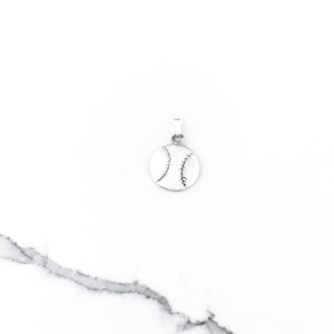 Vintage 925 Sterling Silver Baseball Sports Charm Pendant Necklace