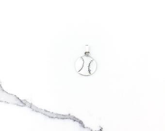 Vintage 925 Sterling Silver Baseball Sports Charm Pendant Necklace