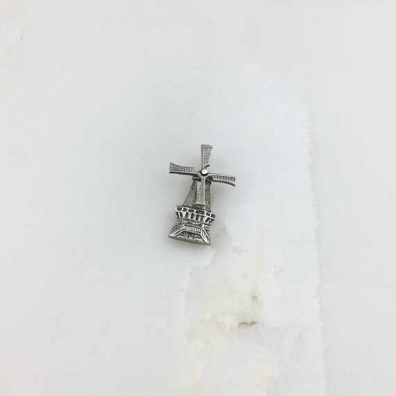 Vintage 925 Sterling Silver Windmill Charm Pendan… - image 2