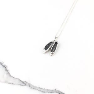 Vintage 925 Sterling Silver Ballet Slipper Shoe Dance Charm Pendant Necklace