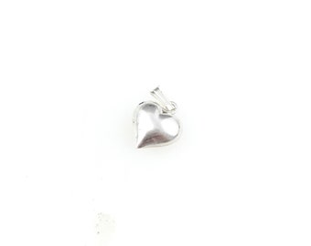 Vintage 925 Sterling Silver Minimal Dainty Heart Charm Pendant Necklace