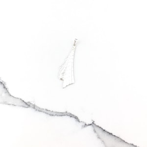 Vintage 925 Sterling Silber Minimal geätzt Charm Anhänger Halskette