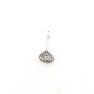 Vintage 925 Sterling Silber Filigrane Herz-Anhänger-Halskette