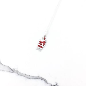 Vintage 925 Sterling Silver Santa Claus Christmas Charm Pendant Necklace