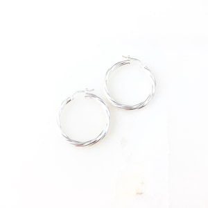 Vintage 925 Sterling Silber Twisted Modernist Creolen