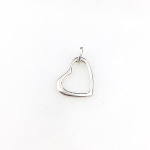 Vintage 925 Sterling Silver Minimal Heart Charm Pendant Necklace