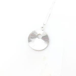 Vintage 925 Sterling Silver Mexico Taxco Modernist Circle Pendant Necklace