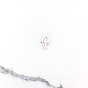 Vintage 925 Sterling Silver Love Charm Pendant Necklace