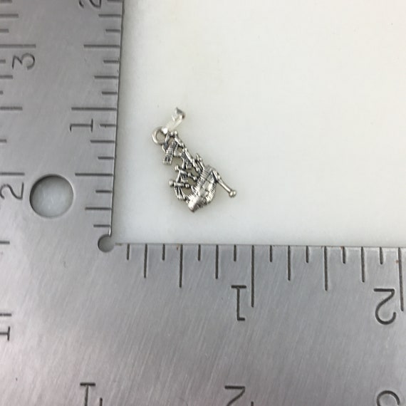 Vintage 925 Sterling Silver Bagpipes Charm Pendan… - image 3