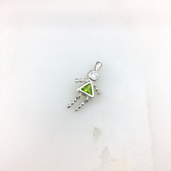 Vintage 925 Sterling Silver Green Peridot Glass A… - image 2