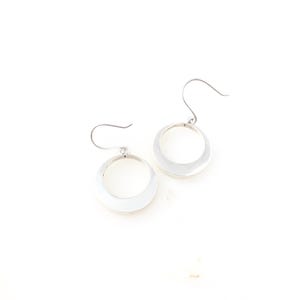 Orecchini pendenti vintage in argento sterling 925 con cerchio modernista messicano
