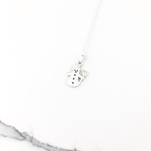 Vintage 925 Sterling Silber Schneemann Winter Weihnachten Charm Anhänger Halskette