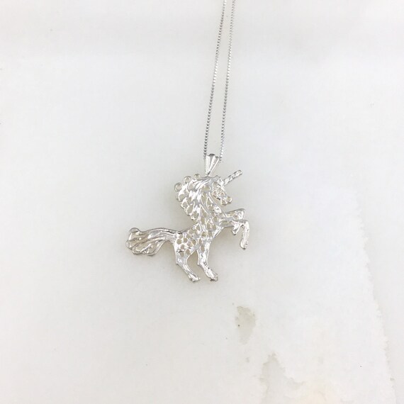 Vintage 925 Sterling Silver Unicorn Mythical Fant… - image 3