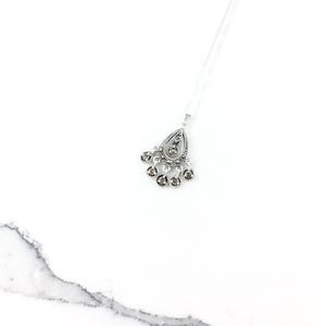 Vintage 925 Sterling Silver Marcasite Art Deco Fringe Pendant Necklace
