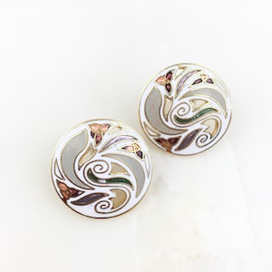 Vintage Cloisonné Emaille Bloem Floral Stud Oorbellen