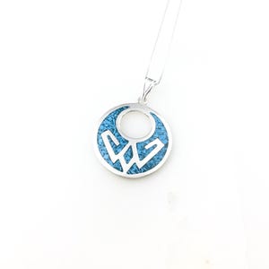 Jahrgang 925 Sterling Silber Mexiko Blau Türkis Türkis Anhänger Halskette