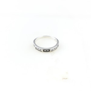 Vintage 925 Sterling Silber Judith Jack CZ Diamant Markasit Deco Bandring Größe 8,25
