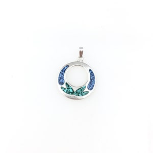 Jahrgang 925 Sterling Silber Mexiko Blau Türkis Anhänger Halskette