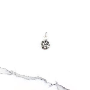 Vintage 925 Sterling Silver Bali Circle Pendant Necklace