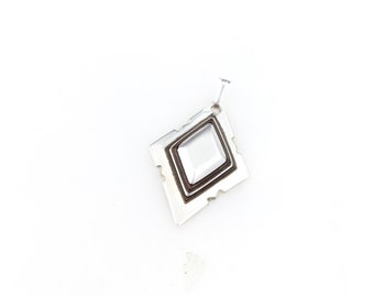 Vintage 925 Sterling Silver Modernist Pendant Necklace