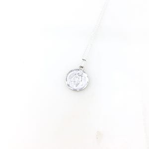 Vintage 925 Sterling Silver Saint Christopher Religious I Am Catholic Pendant Necklace