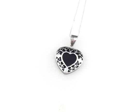 Vintage 925 Sterling Silver Black Onyx 
