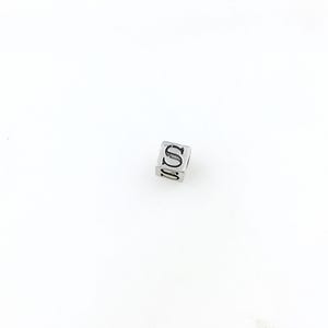 Vintage 925 Sterling Silver Initial Letter S European Bead Slide Charm