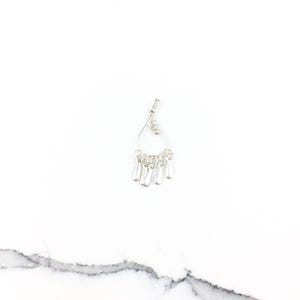 Vintage 925 Sterling Silver Minimal Deco Fringe Pendant Necklace