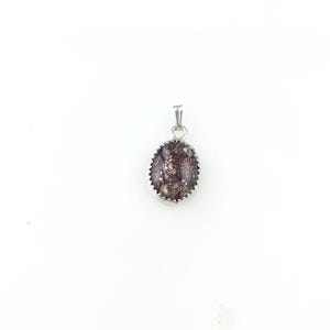 Vintage 925 Sterling Silver Brown Gemstone Minimal Charm Pendant Necklace