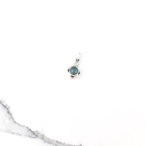 Collier pendentif vintage en argent sterling 925 avec cristal de quartz bleu