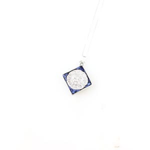 Vintage 925 Sterling Silver Mexico Aztec Calendar Modernist Pendant Necklace