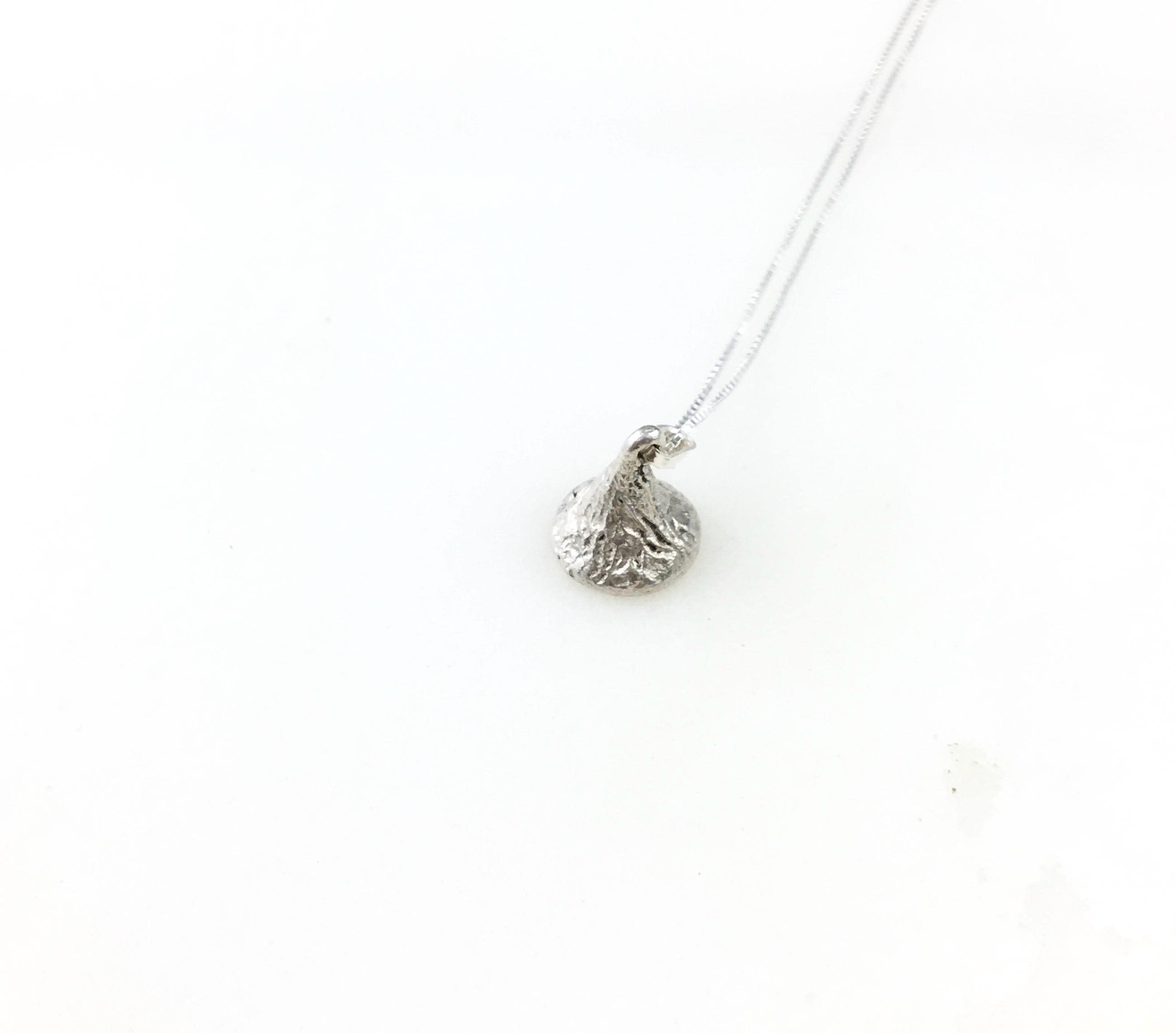 Vintage 925 Sterling Silver Hershey Kiss Charm Pendant Necklace - Etsy