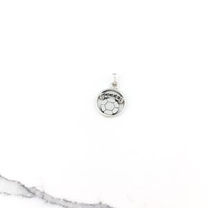 Vintage 925 Sterling Silver Soccer Ball Charm Pendant Necklace