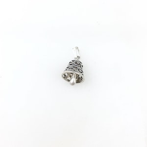 Vintage 925 Sterling Silver Bell Charm Pendant Necklace