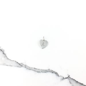 Vintage 925 Sterling Silver Initial Letter A Heart Charm Pendant