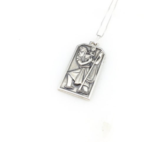 Vintage 925 Sterling Silver Saint Christopher Rel… - image 1