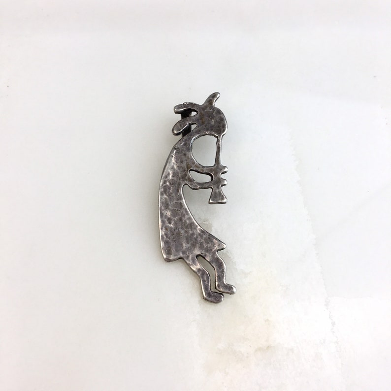 Vintage 925 Sterling Silver Navajo Native American Kokopelli Pendant Necklace