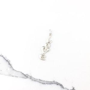 Vintage 925 Sterling Silver Love Charm Pendant Necklace