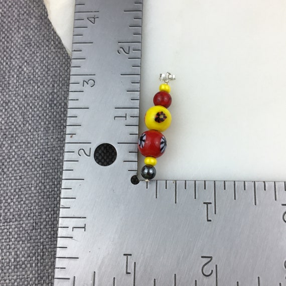 Vintage 925 Sterling Silver Bobo Red Yellow Beade… - image 2
