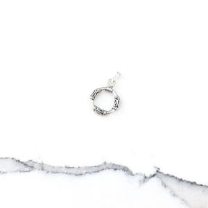 Vintage 925 Sterling Silver Bali Circle Pendant Necklace