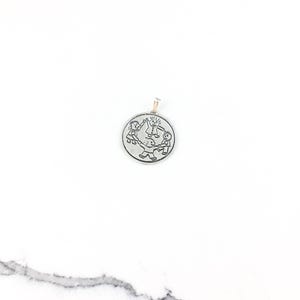 Vintage 925 Mexico Sterling Silver Modernist Girl Boys Kid Pendant Necklace