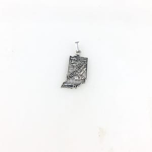 Vintage 925 Sterling Silver Indiana State Travel Souvenir Charm Pendant Necklace