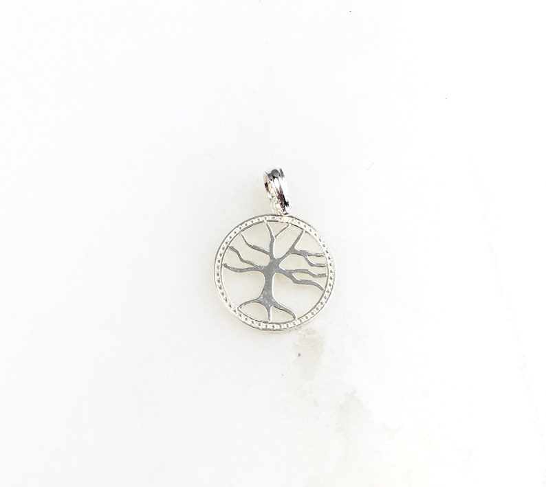 Vintage 925 Sterling Silver Tree Charm Pendant Necklace