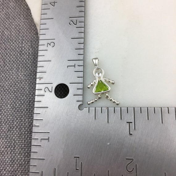 Vintage 925 Sterling Silver Green Peridot Glass A… - image 3